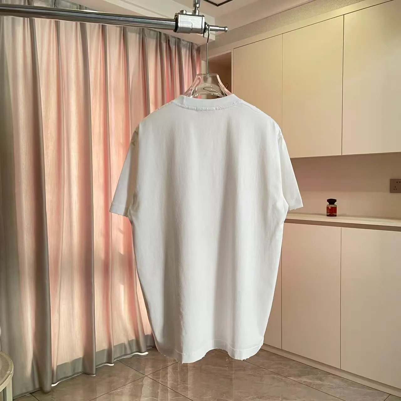 Balmain*Balmain 2026 Spring and Summer New Arrival Washed, distressed, personalized letter logo print, customized fabric g short-sleeved T-shirt, men and women Same Style Size: S M L XL XXL five sizes Color: White Brown Purple Gray